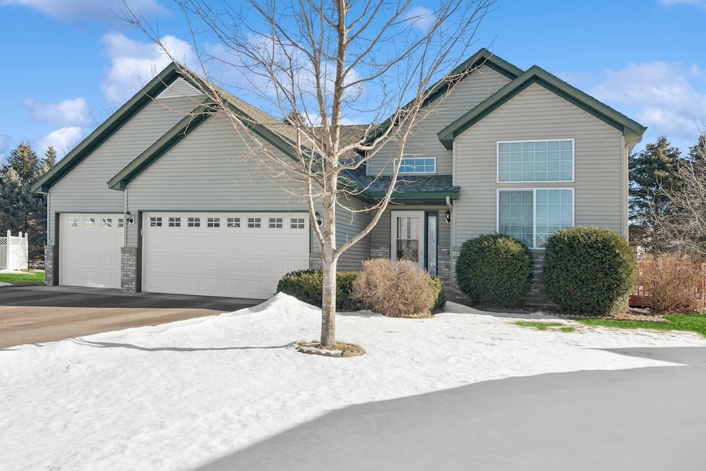 view of property with a garage