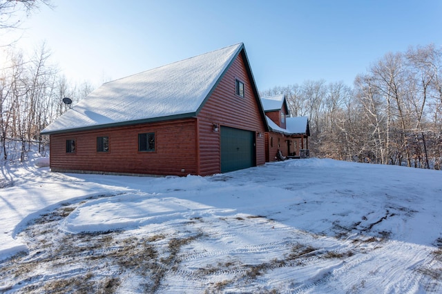 view of snow covered exterior