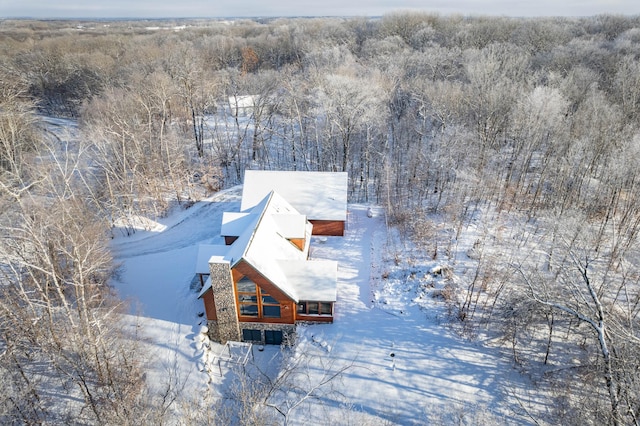 view of snowy aerial view