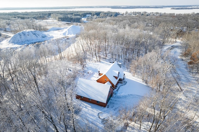 view of snowy aerial view