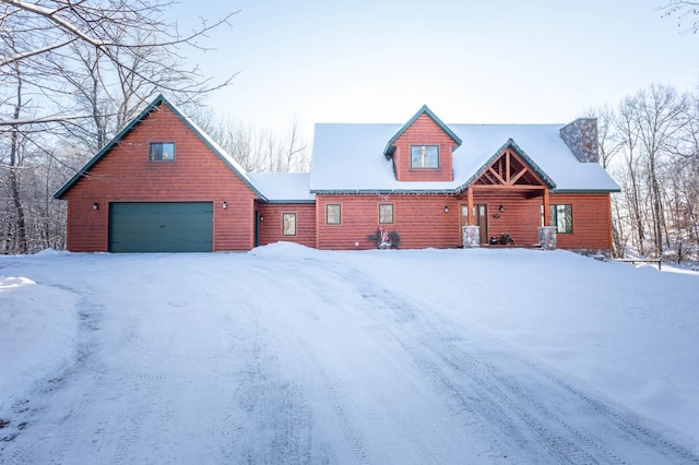 cabin with a garage