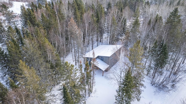 view of snowy aerial view