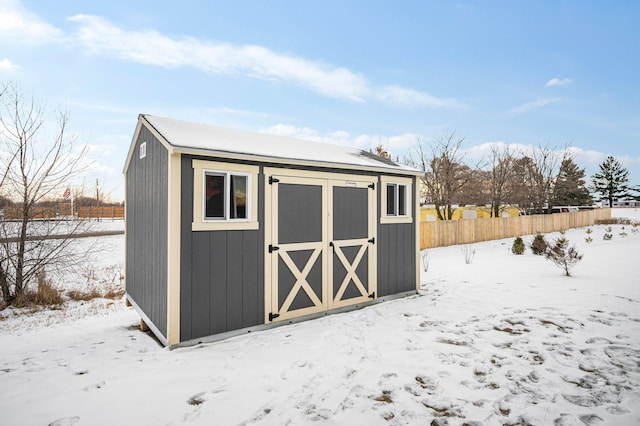 view of snow covered structure