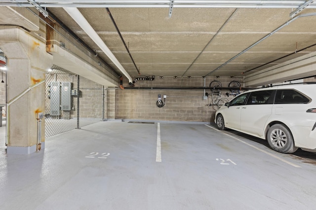 garage with a carport