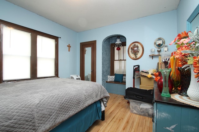 bedroom featuring light hardwood / wood-style floors