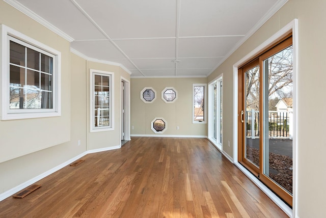 view of unfurnished sunroom