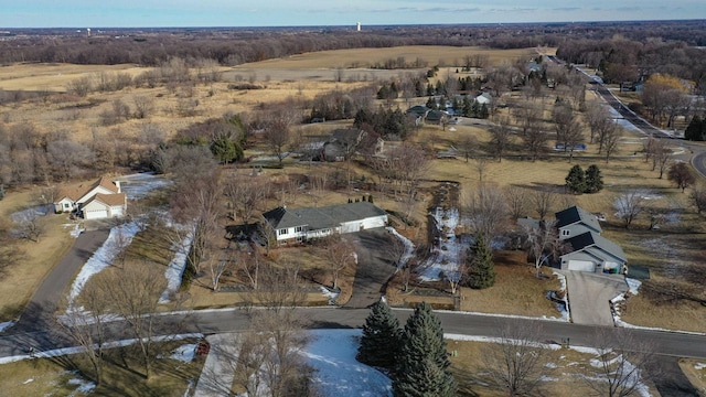 drone / aerial view featuring a rural view