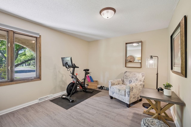 2500 Urbandale Ln N, Plymouth, MN 55447 - workout area with wood finished floors and a textured ceiling