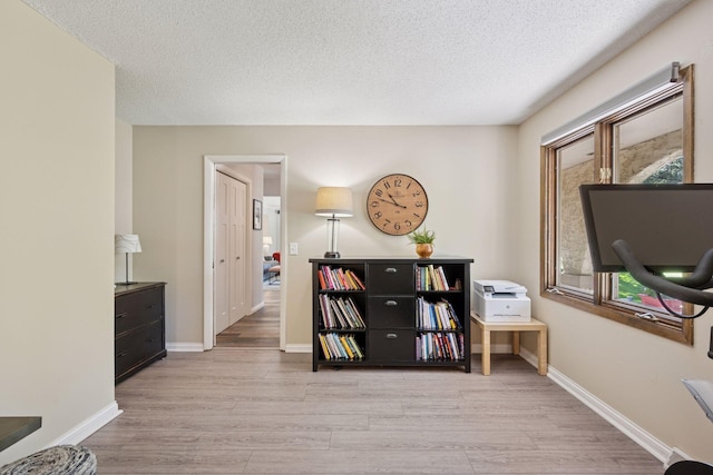 2500 Urbandale Ln N, Plymouth, MN 55447 - sitting room featuring light wood-style floors, a textured ceiling, and healthy amount of natural light