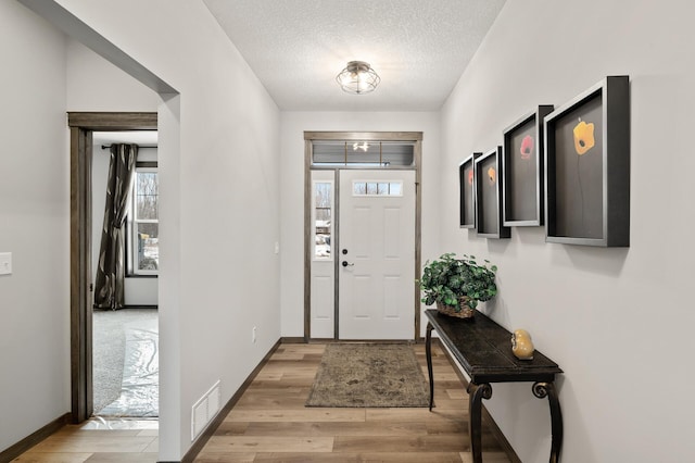 9971 14th Cir NE, Saint Michael, MN 55376 - foyer featuring light wood-style flooring, a textured ceiling, and baseboards