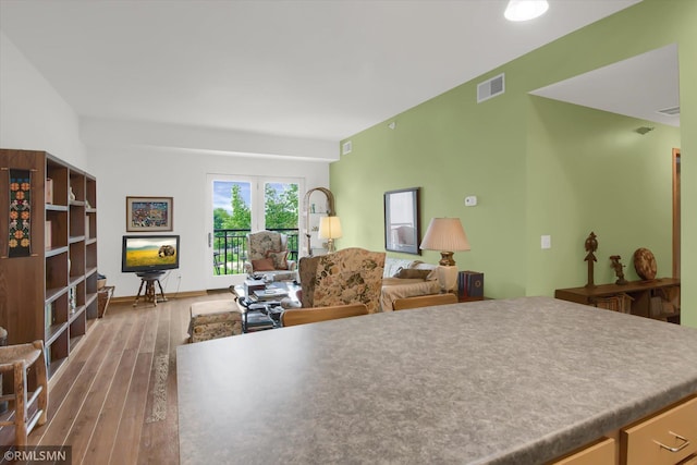 kitchen featuring wood-type flooring