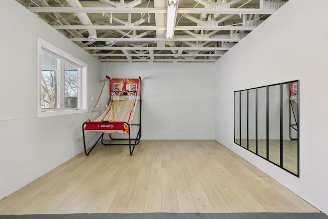 sitting room with wood finished floors