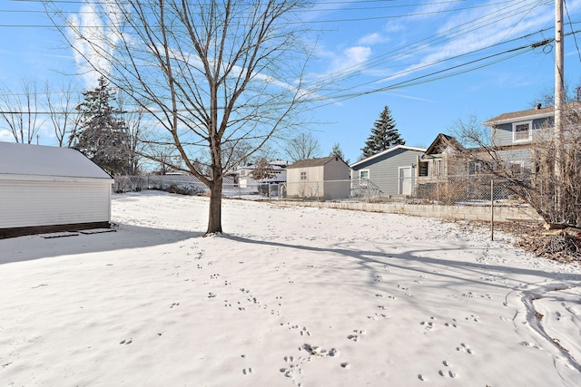 view of snowy yard