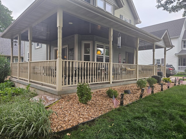 exterior space with covered porch