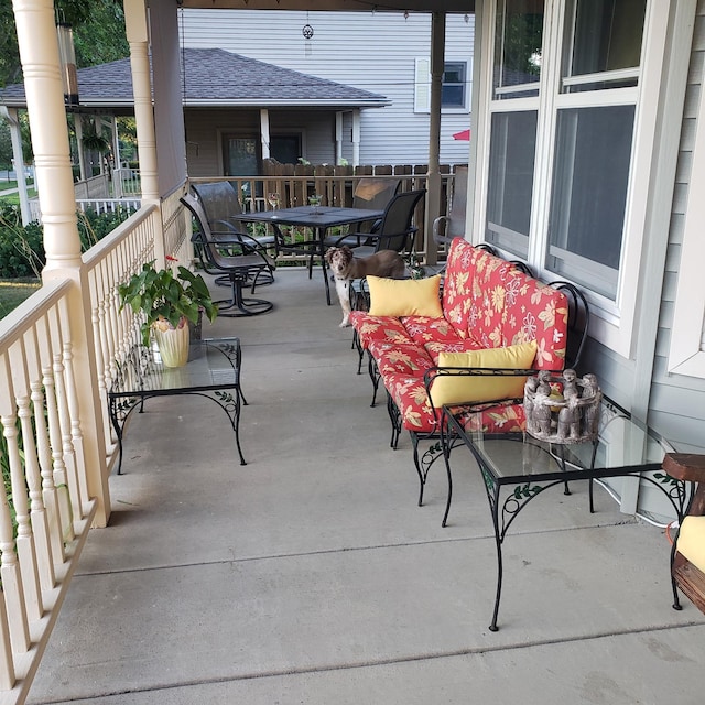 view of patio with a porch