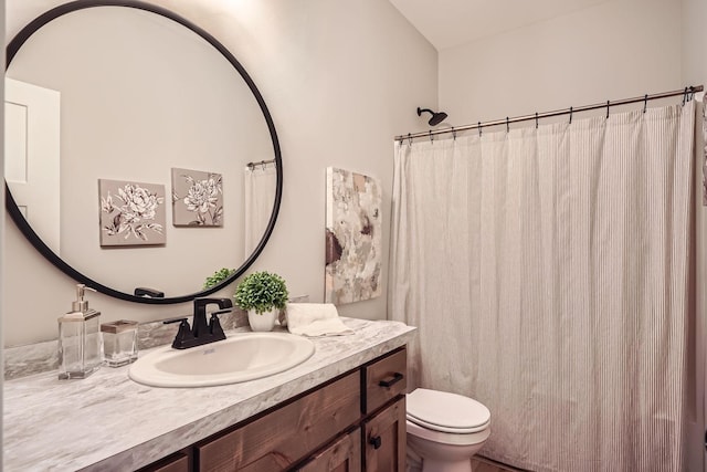 full bathroom with toilet and vanity