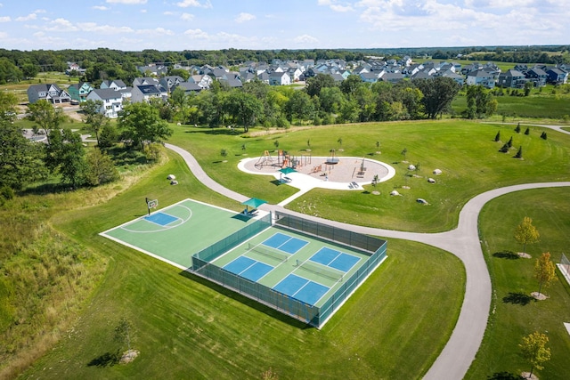 bird's eye view with a residential view