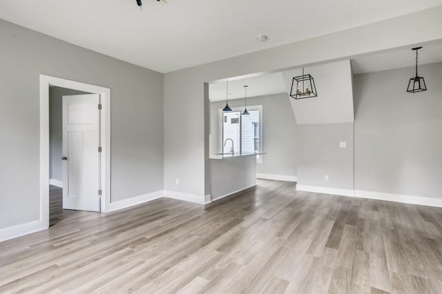 empty room featuring light hardwood / wood-style flooring