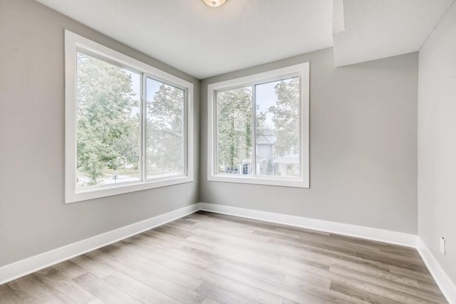 empty room featuring light wood-type flooring