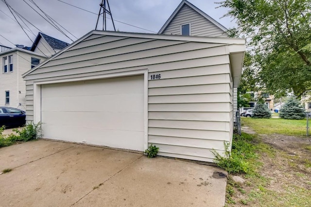 view of garage