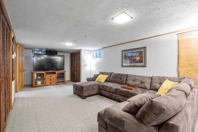 living room with carpet floors