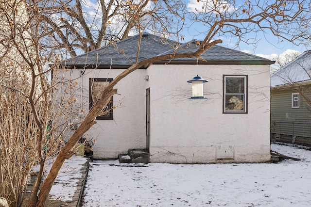 view of snowy exterior