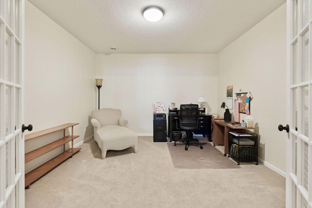 8160 Virginia Ln, Savage, MN 55378 - carpeted office with french doors and a textured ceiling
