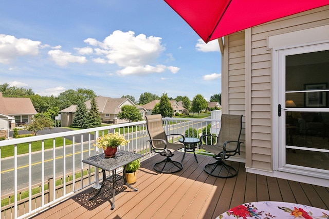 8160 Virginia Ln, Savage, MN 55378 - wooden deck with a residential view