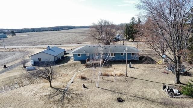 drone / aerial view with a rural view