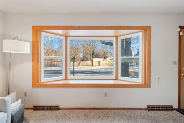 interior space featuring carpet