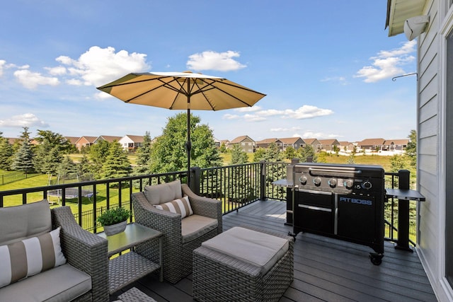 deck with an outdoor living space