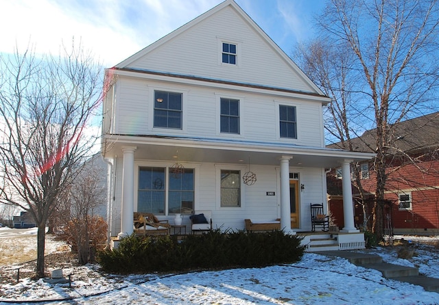 view of front facade featuring a porch