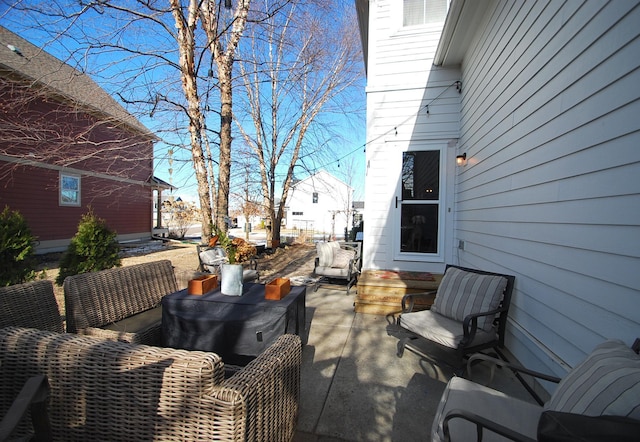 view of patio with an outdoor hangout area