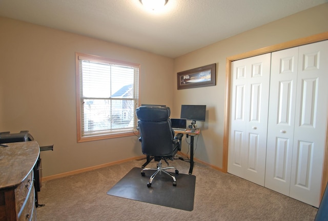 office space with light carpet