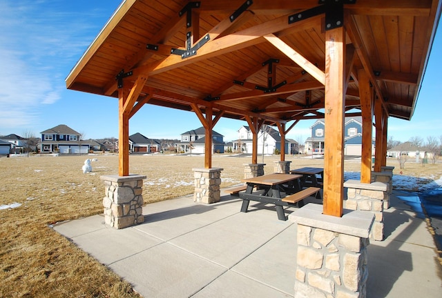 view of patio / terrace with a gazebo