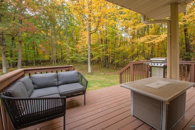 deck with grilling area