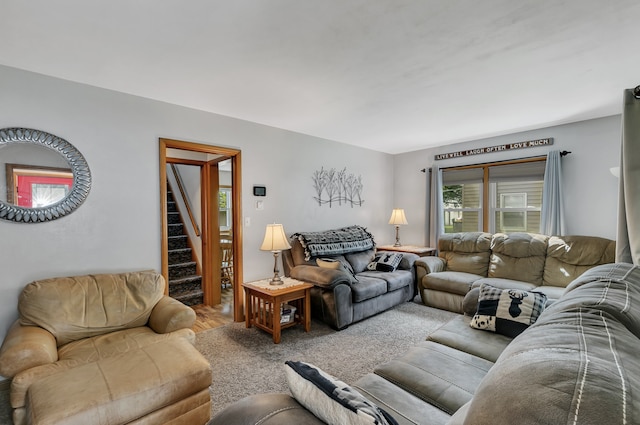 living room with hardwood / wood-style floors