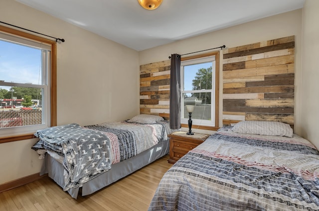 bedroom featuring light wood-type flooring