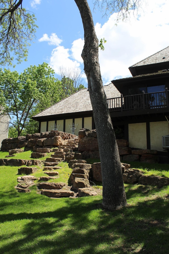 15802 Nursery Dr, Minnetonka, MN 55345 - view of green lawn with a deck