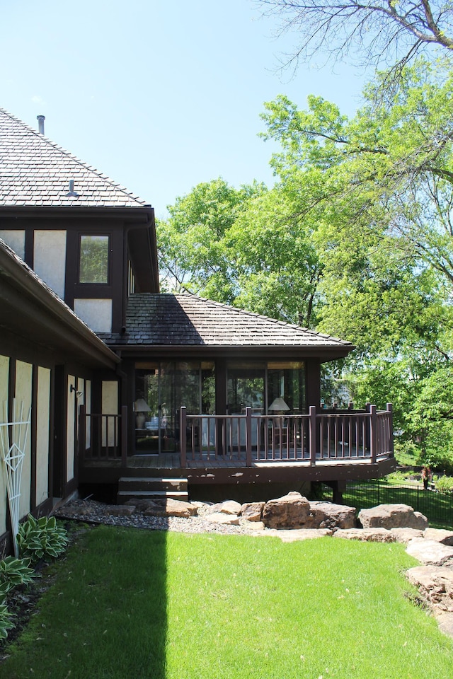 15802 Nursery Dr, Minnetonka, MN 55345 - view of yard featuring a wooden deck