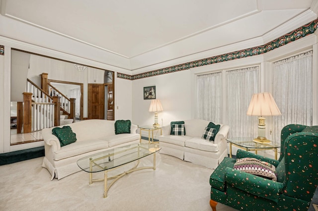 15802 Nursery Dr, Minnetonka, MN 55345 - living room featuring carpet and stairs