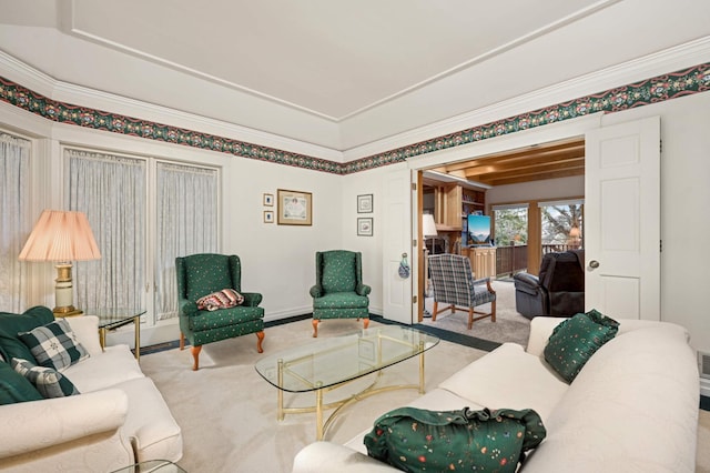 15802 Nursery Dr, Minnetonka, MN 55345 - living area featuring carpet floors and ornamental molding