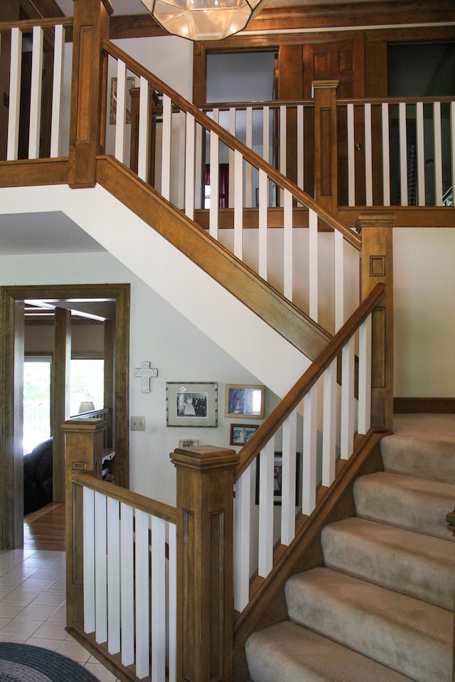 15802 Nursery Dr, Minnetonka, MN 55345 - staircase with tile patterned floors