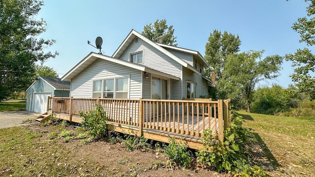 view of home's exterior featuring a yard and a garage