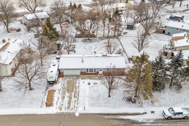 view of snowy aerial view