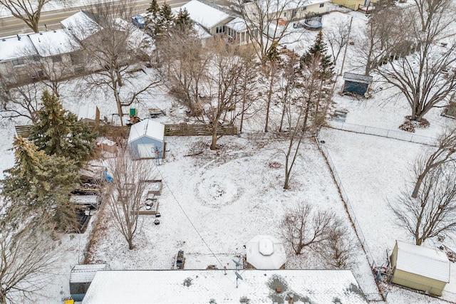 view of snowy aerial view