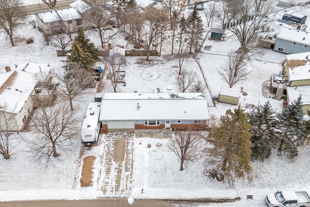 view of snowy aerial view