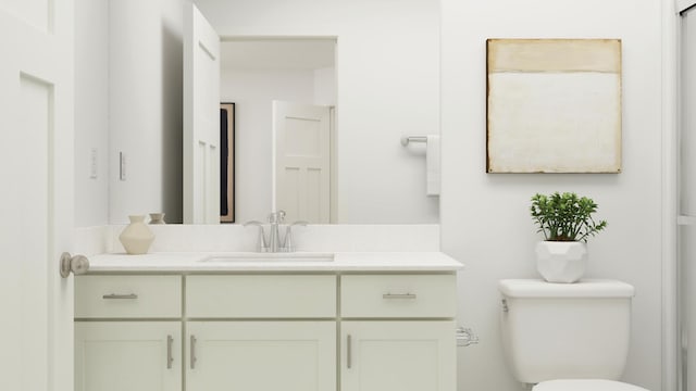 bathroom with toilet and vanity