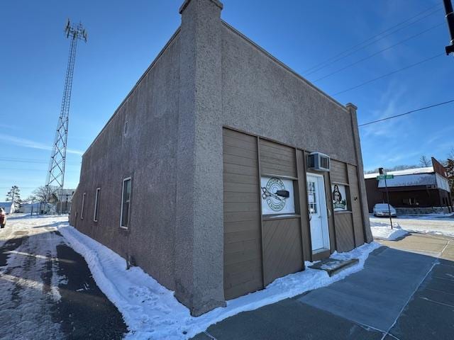 view of snow covered exterior