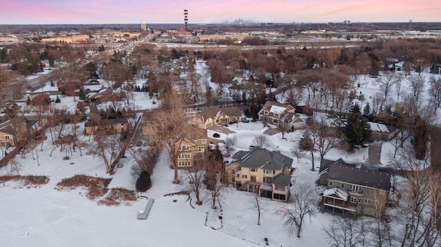 view of snowy aerial view